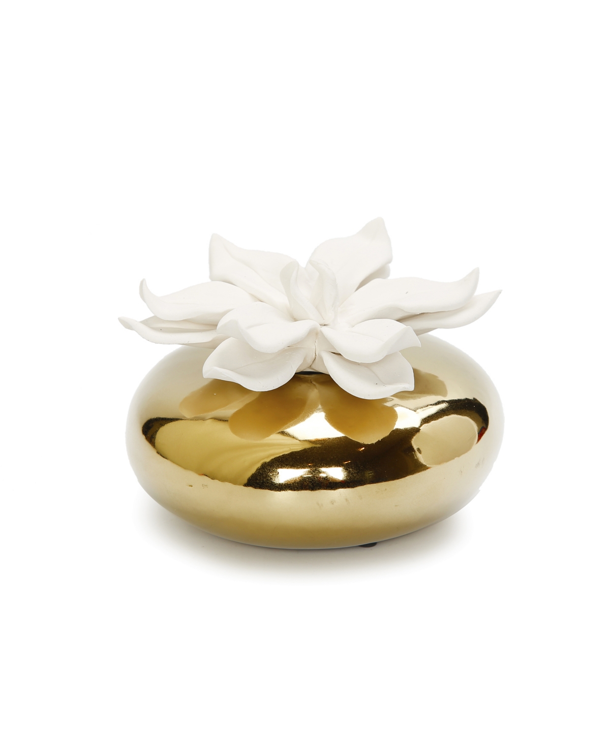 Circular Diffuser with Dimensional Flower, 'Irish and Rose' Aroma - Gold