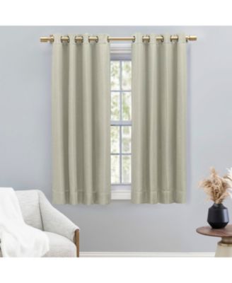 Grasscloth Lined Grommet Curtain Panel w/Wand 54"W x 54"L