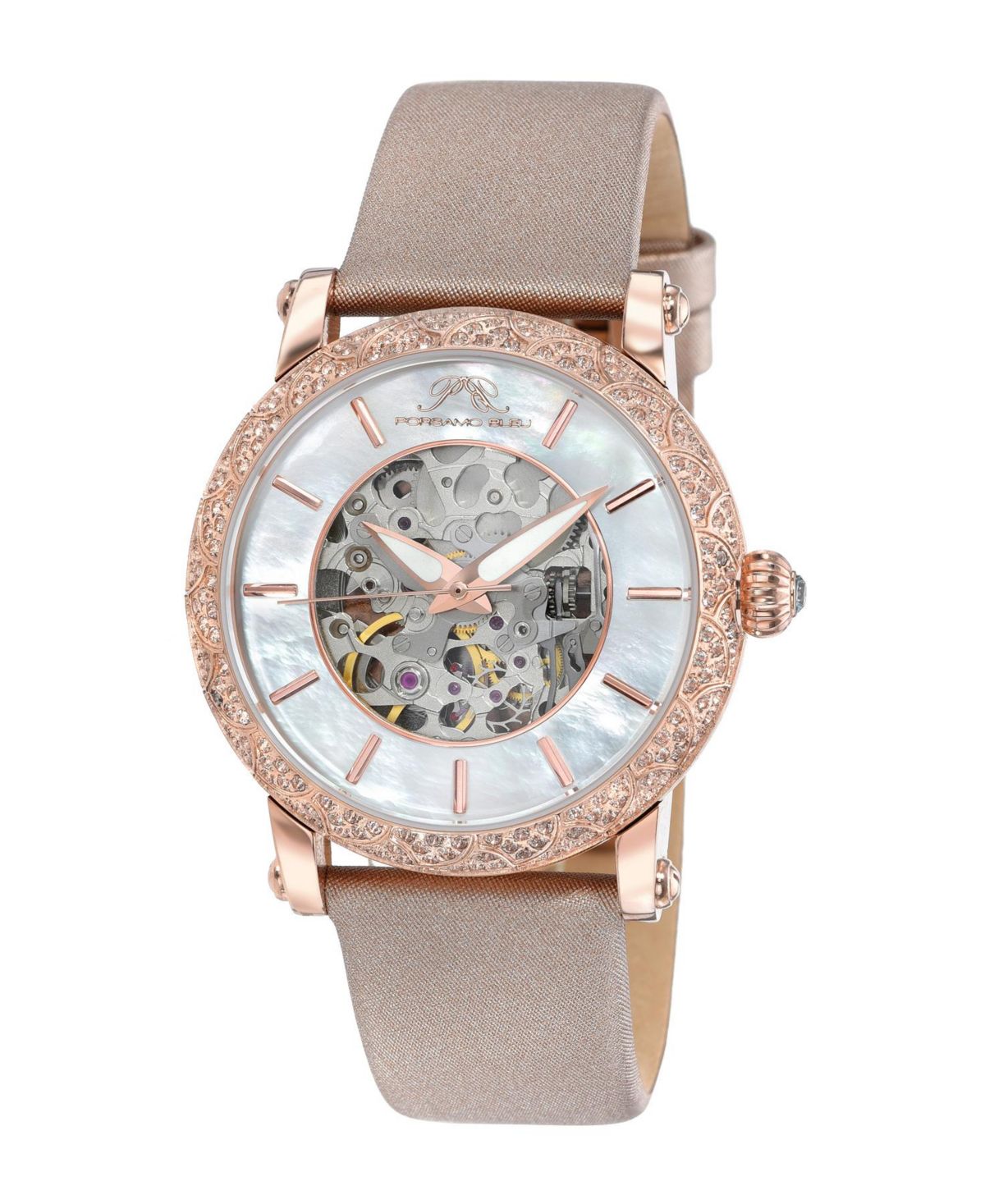 Женские часы Liza с автоматическим управлением на атласном кожаном ремешке 691DLIL