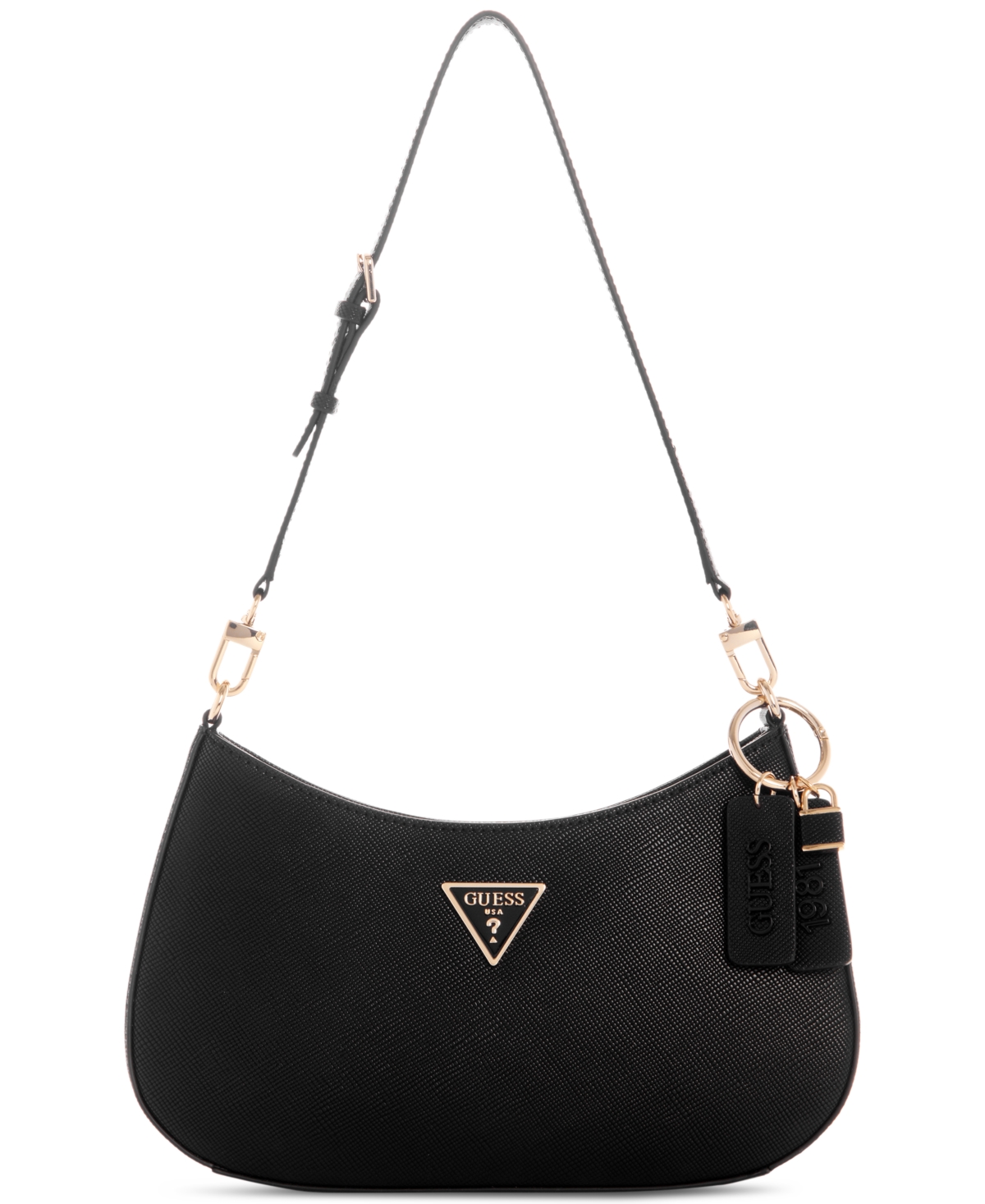 Guess Corina Medium Top Zip Shoulder Bag In Black | ModeSens