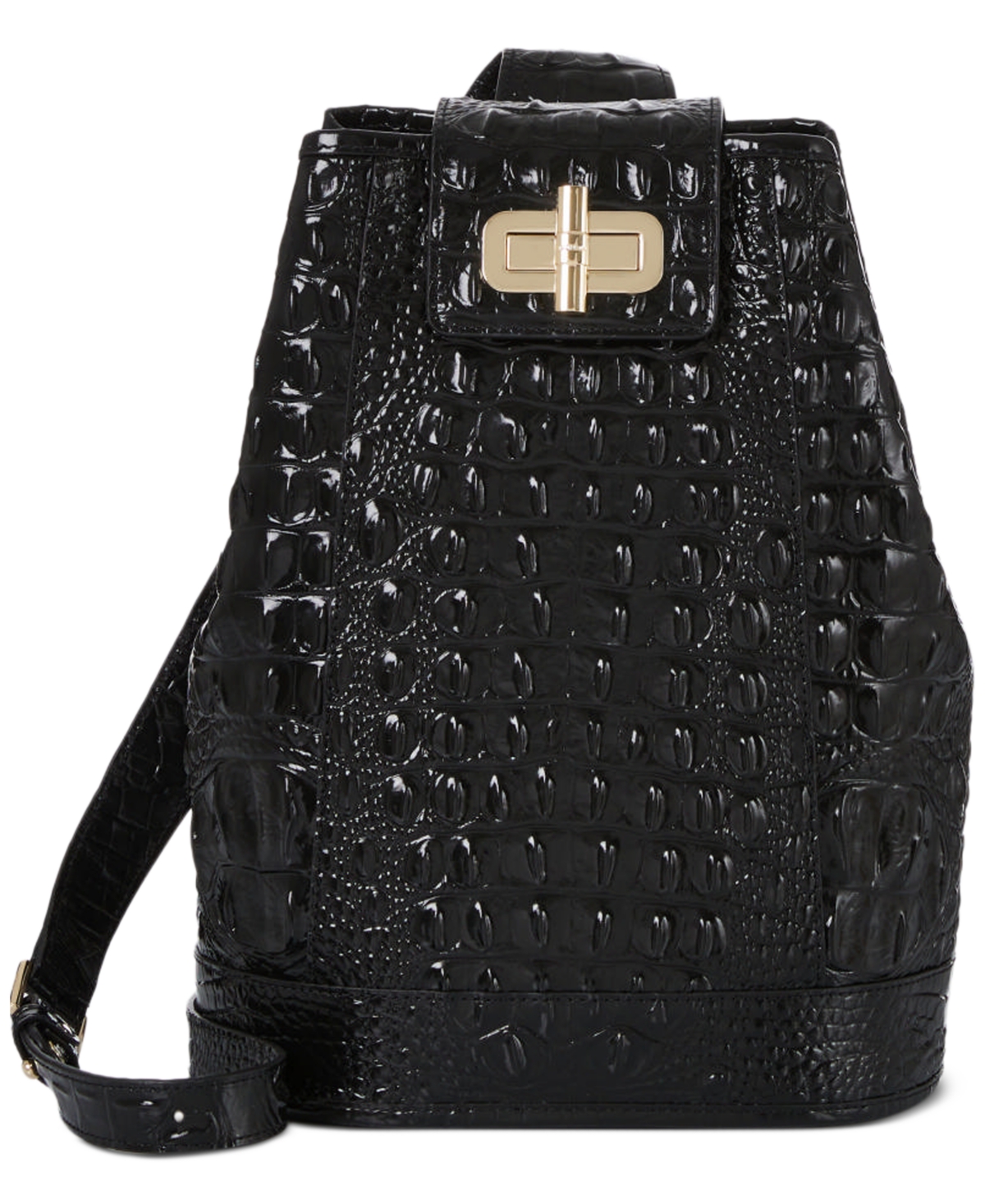 Shop Brahmin Maddie Embossed Leather Melbourne Backpack In Black