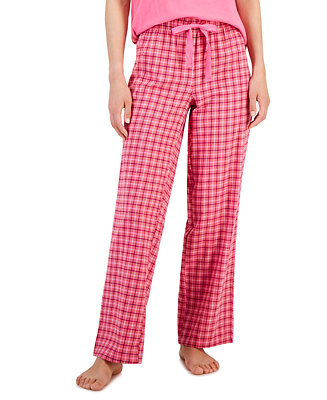 Jenni Women's Cotton Printed Drawstring Pajama Pants, Created for Macy ...