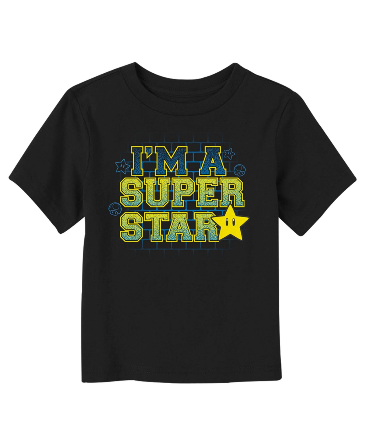 Nintendo Toddler's  Mario Super Star Unisex T-shirt In Black