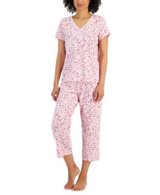 Charter Club Women's Cotton Printed Pajamas Set, Created for Macy's ...