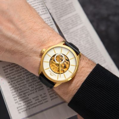 Men's Cassius Automatic Genuine Leather Band Watch 801BCAL