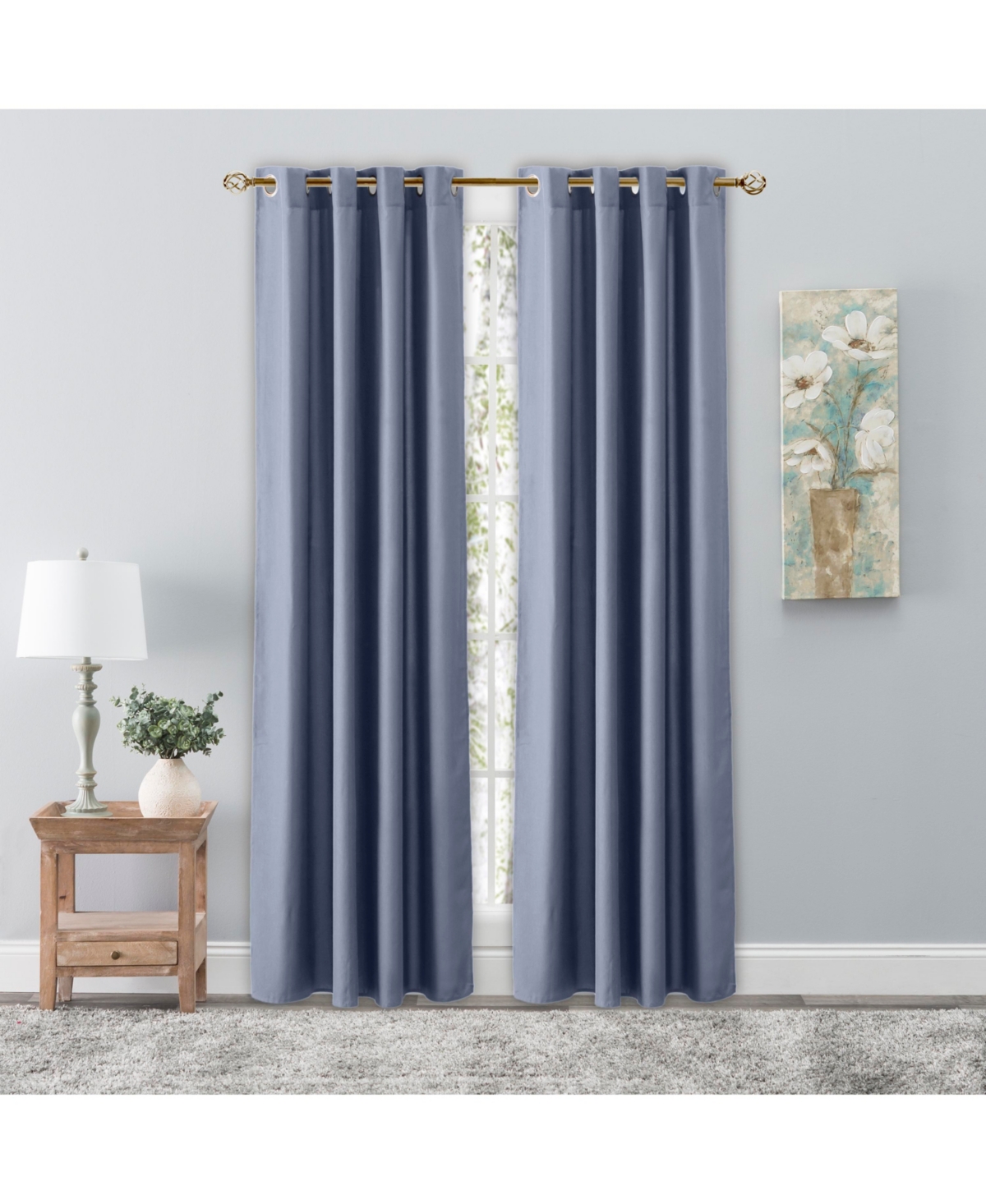 Shannon Semi Sheer Grommet Curtain Panel