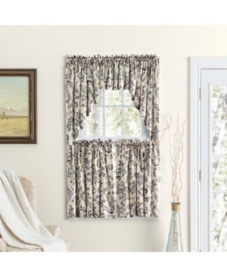 Waverly Gardens Rod Pocket Tier Curtain Pair 84"W x 24"L
