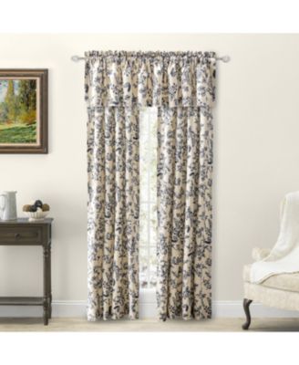 Waverly Gardens Tailored Curtain Panel Pair with tiebacks 84"W x 72"L