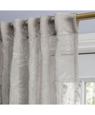 Sheer Leaf Rod Pocket With Back Tab Patio Curtain Panel 104"W x 84"L