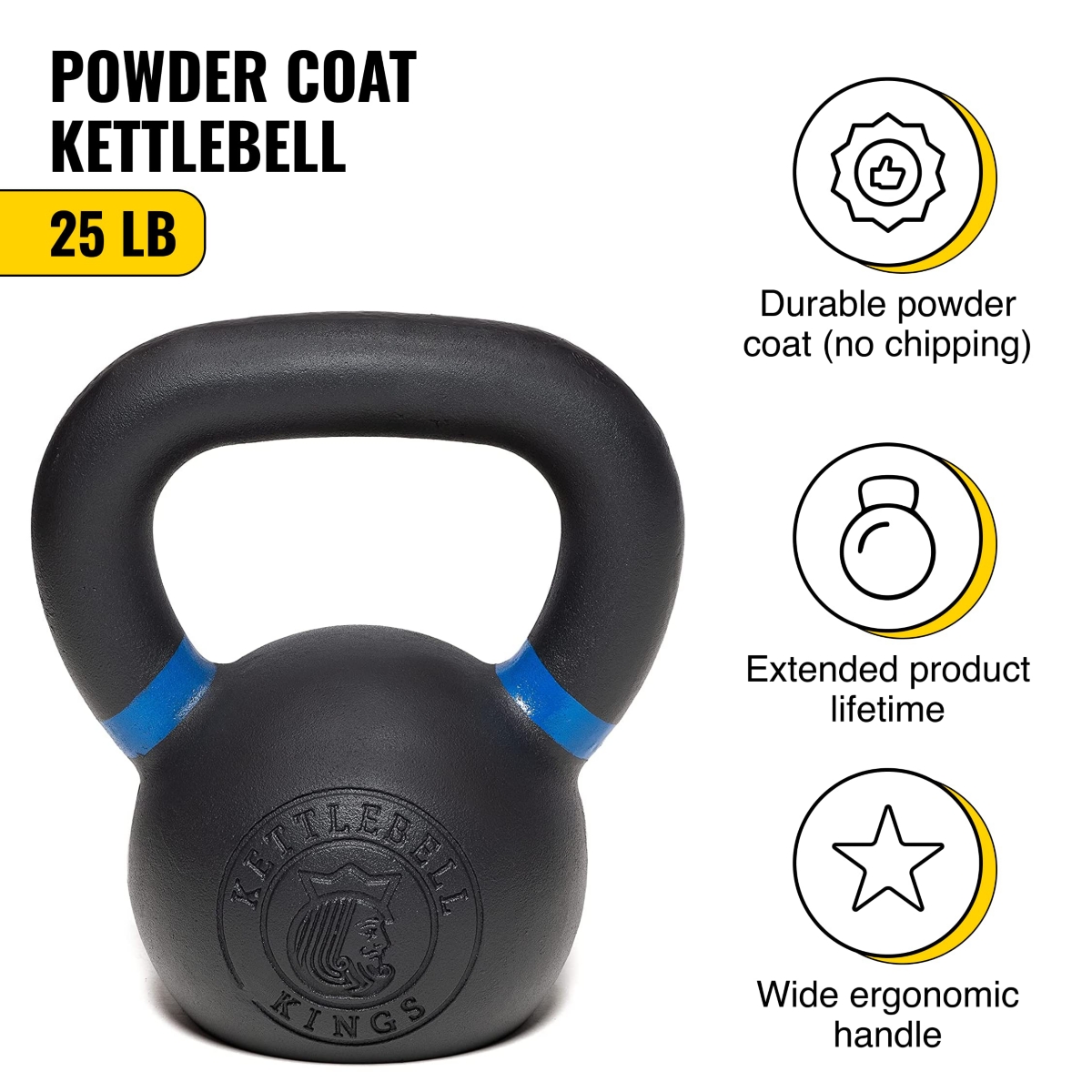 Kettlebell Kings High-Quality Kettlebell Weights for Improved Strength and Longevity - black