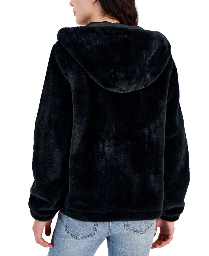 Jou Jou Juniors' Hooded Faux-Fur Coat, Created for Macy's - Macy's