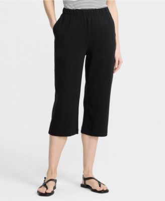 Women's Sport Knit High Rise Elastic Waist Capri Pants