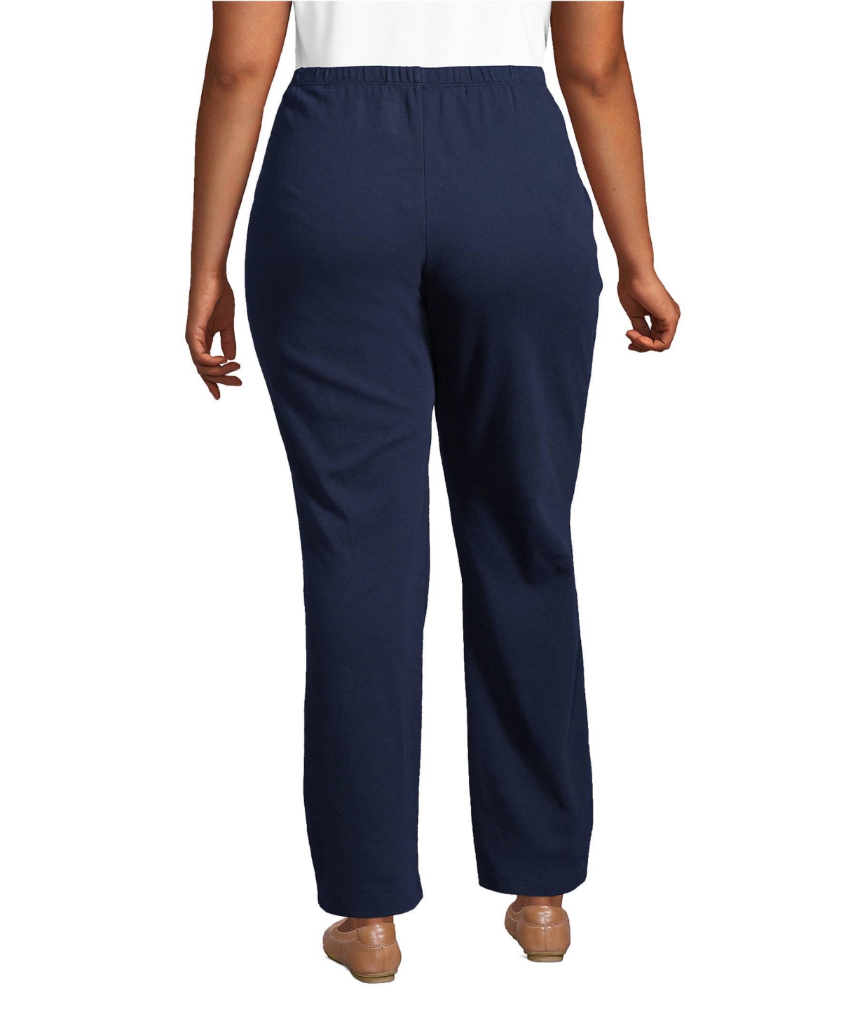 Lands' End Plus Size Sport Knit High Rise Pants