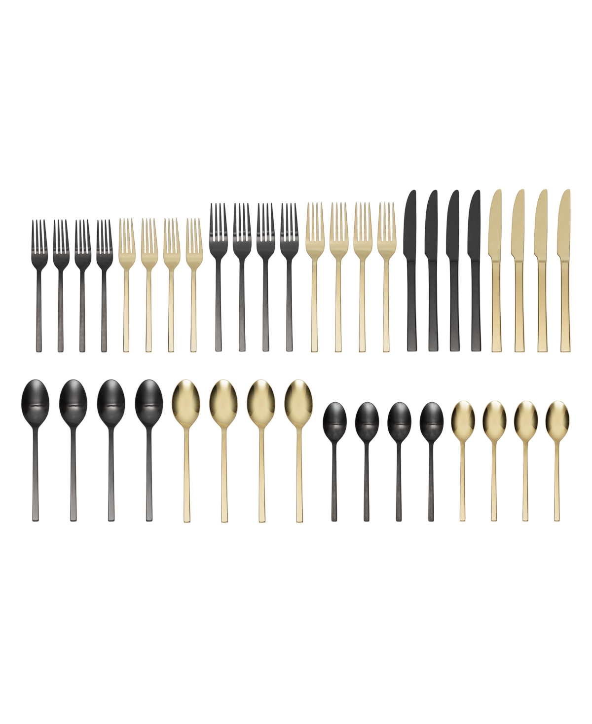 Oneida Allay Mixed 40 Piece Everyday Flatware Set, Service For 8 In Black