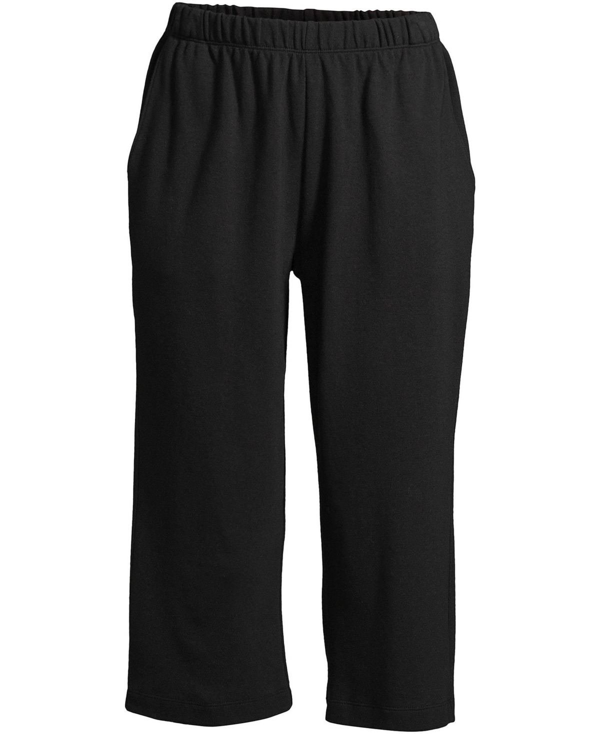Lands' End Women's Sport Knit High Rise Elastic Waist Capri Pants