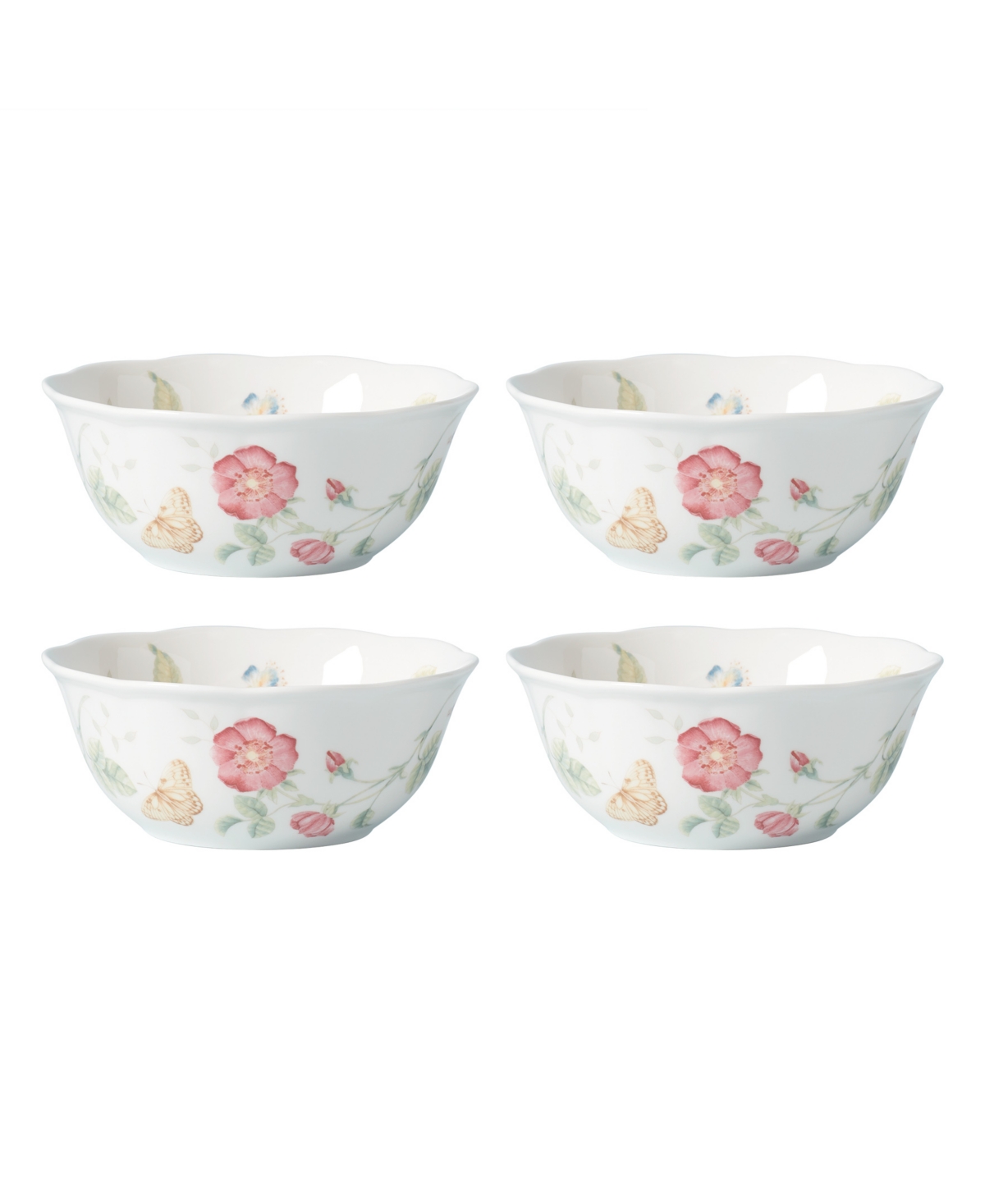 Butterfly Meadow 4-Piece Large All-Purpose Bowl Set - Multi And White