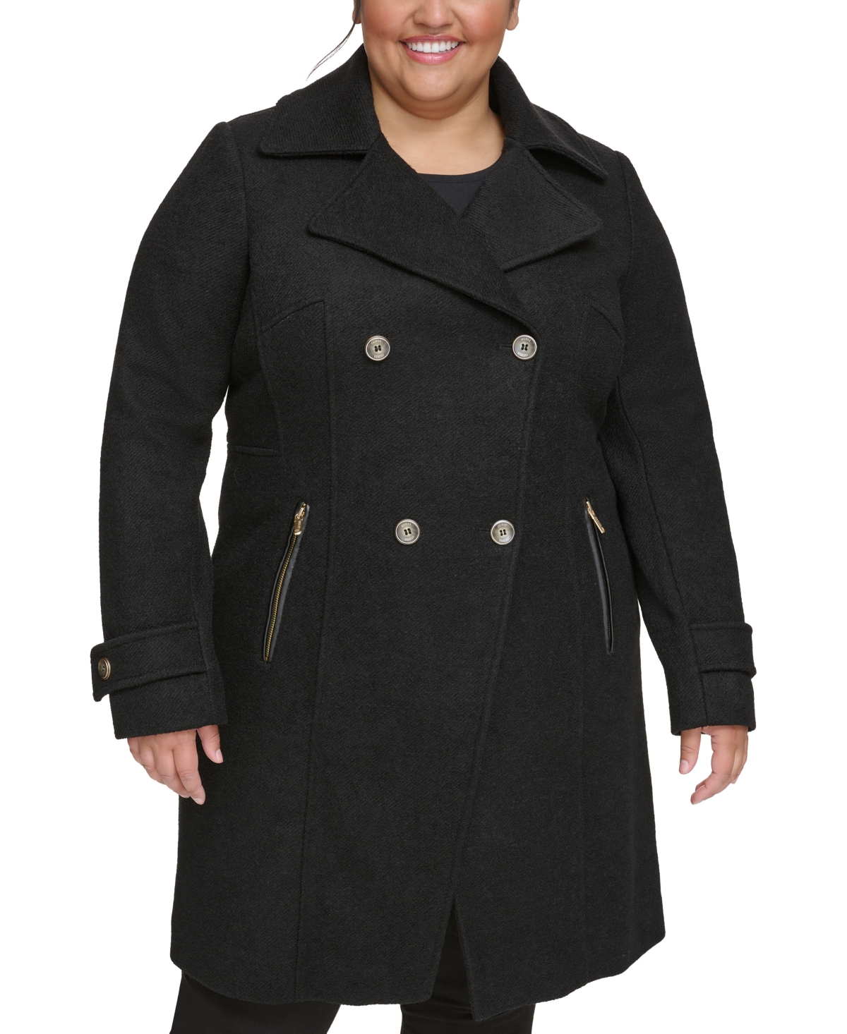Guess asymmetrical shop skirted walker coat