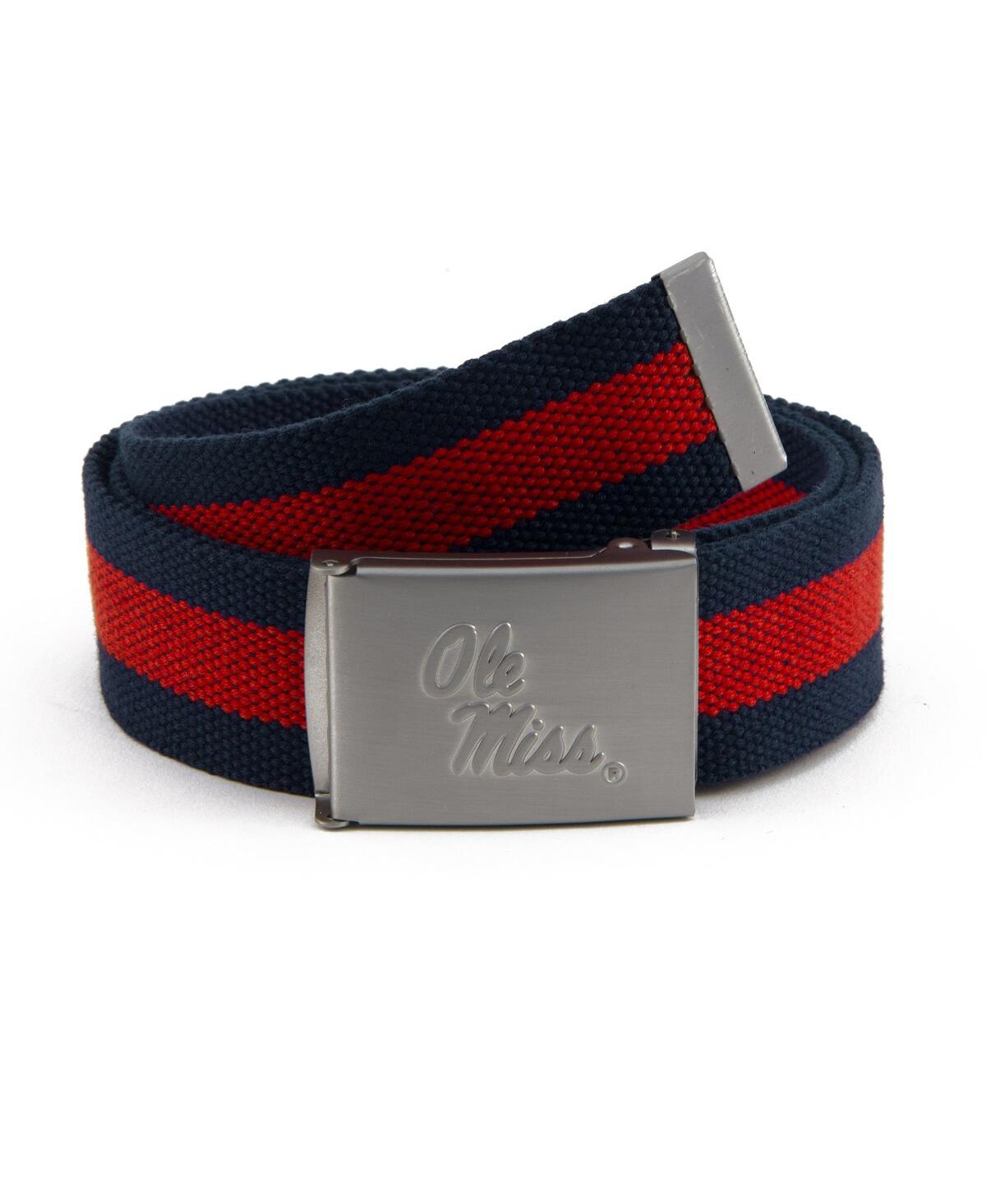 Men's Ole Miss Rebels Fabric Belt - Navy, Red