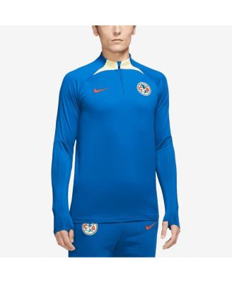 Men's Blue Club America Strike Drill Performance Raglan Quarter-Zip Long Sleeve Top