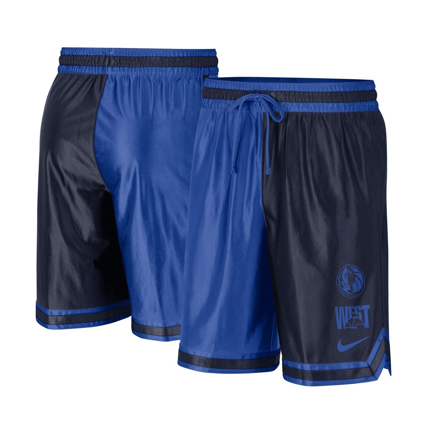 Мужские шорты Nike Navy, Blue Dallas Mavericks Courtside Versus Force Split DNA Performance — фото 2