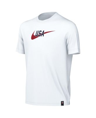 Big Boys and Girls White USMNT Swoosh T-shirt