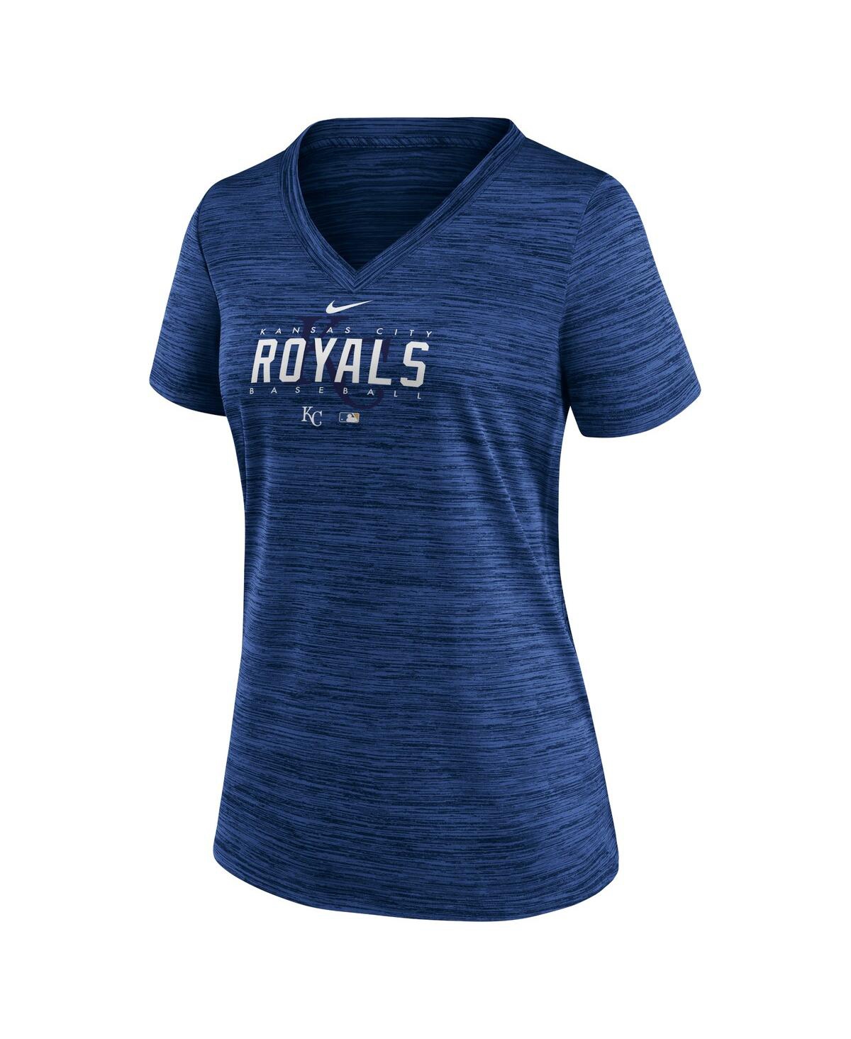 Women's NikeKansas City Royals Authentic Collection Velocity Practice Performance V-Neck T-shirt - Royal