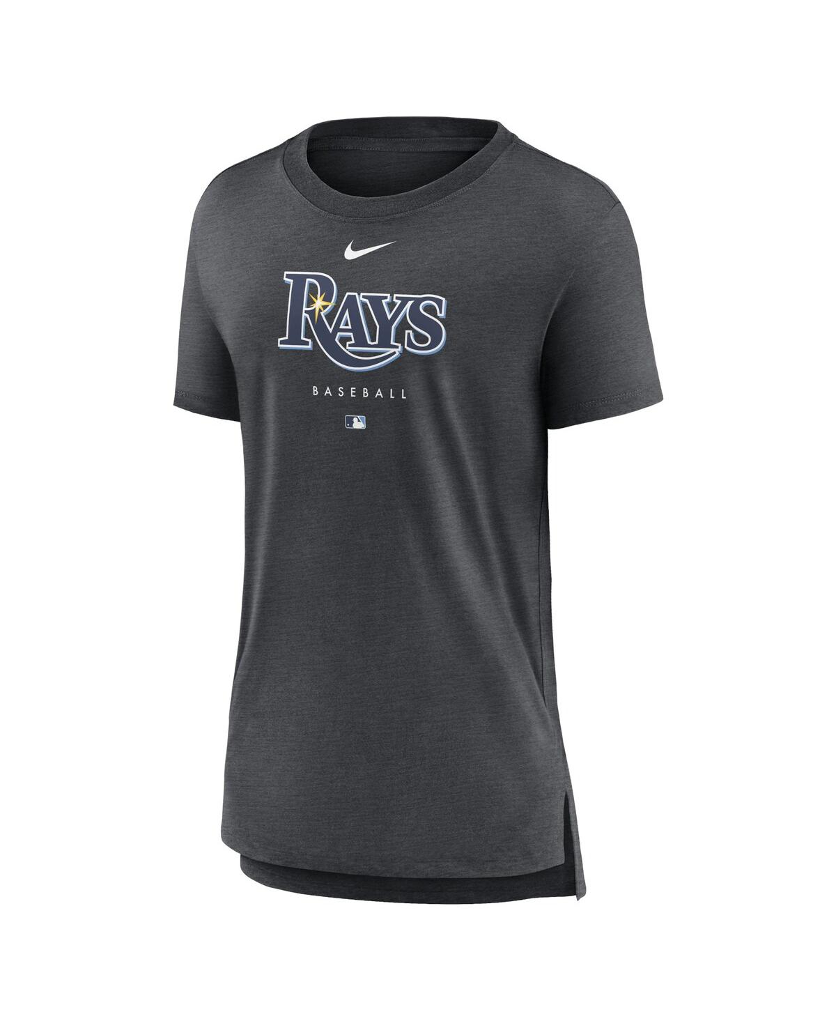 Nike Women's  Heather Charcoal Tampa Bay Rays Authentic Collection Early Work Tri-blend T-shirt In Heather Charcoal