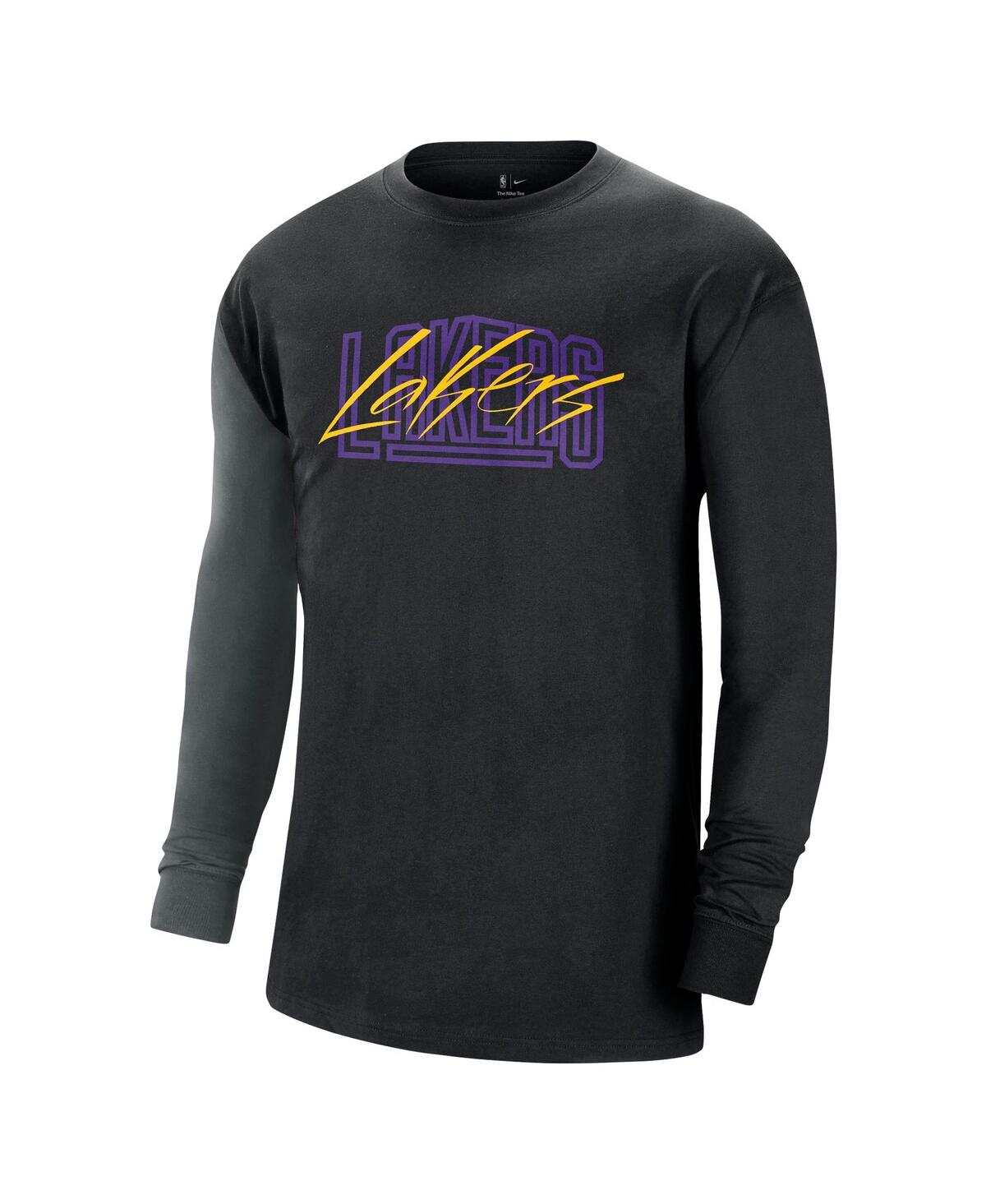 Men's NikeLos Angeles Lakers Courtside Versus Flight MAX90 Long Sleeve T-shirt - Black