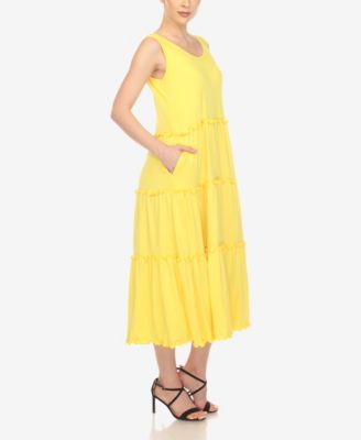 Women's Scoop Neck Tiered Midi Dress