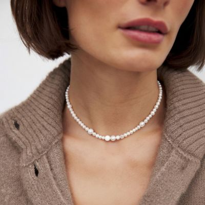 Mixed Freshwater Baroque Pearl Necklace with 18K Plated Clasp