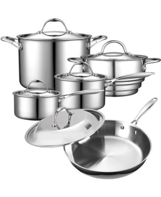 Cooks Standard Multi-ply Clad Stainless Steel 10-Piece Cookware Set ...