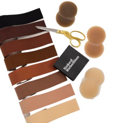 Women's Nude Shade Sweat-Proof Cotton Strapless Bra Boob & Body Tape - Small