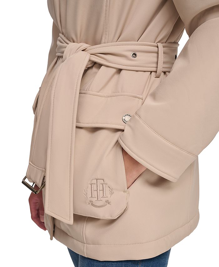 Tommy Hilfiger Women's Hooded Crest Pocket Raincoat - Macy's