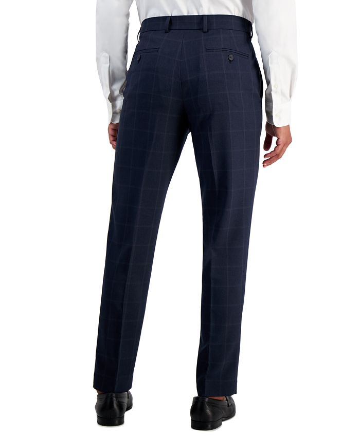 Perry Ellis Portfolio Men's Slim Fit Flat Front Dress Pants Gray Size 36X32