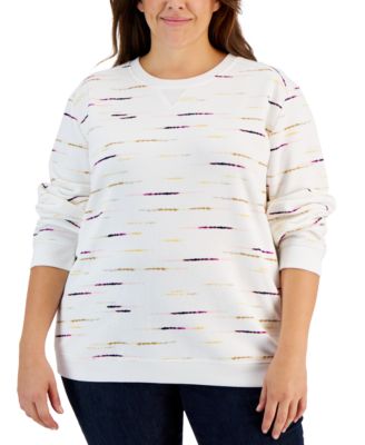 Karen Scott - Plus Size Chloe Cotton Printed Sweatshirt