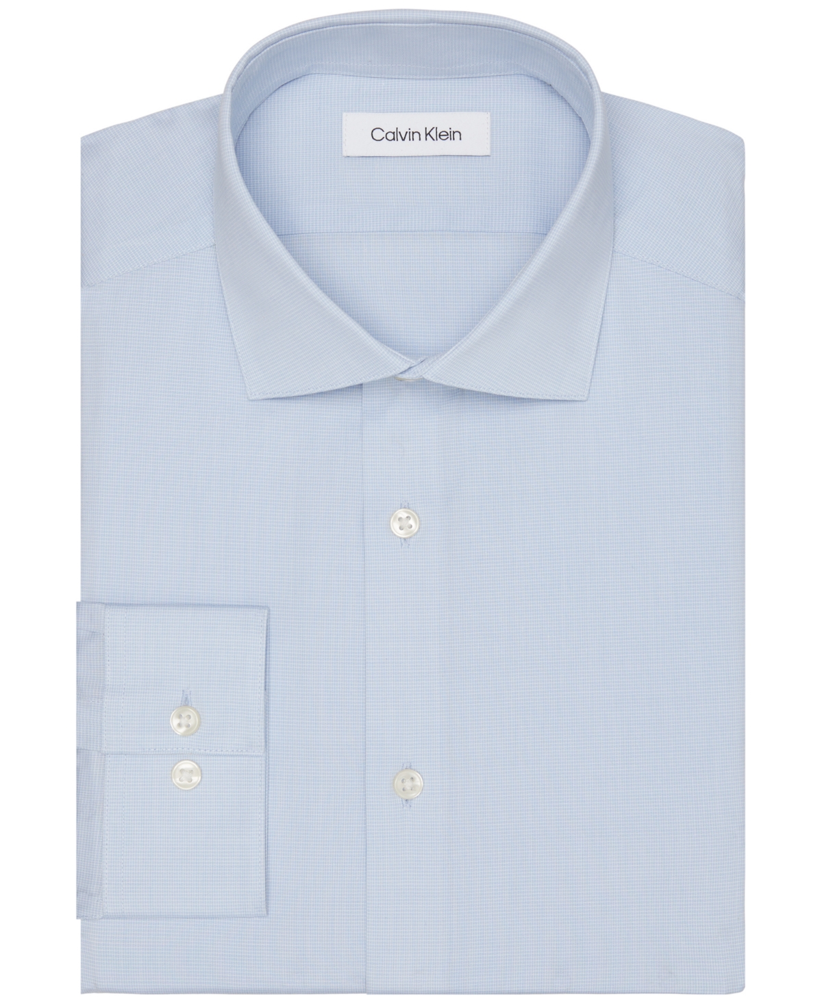 Calvin Klein Men's Steel + Slim-fit Wrinkle-free Dress Shirt In Blue