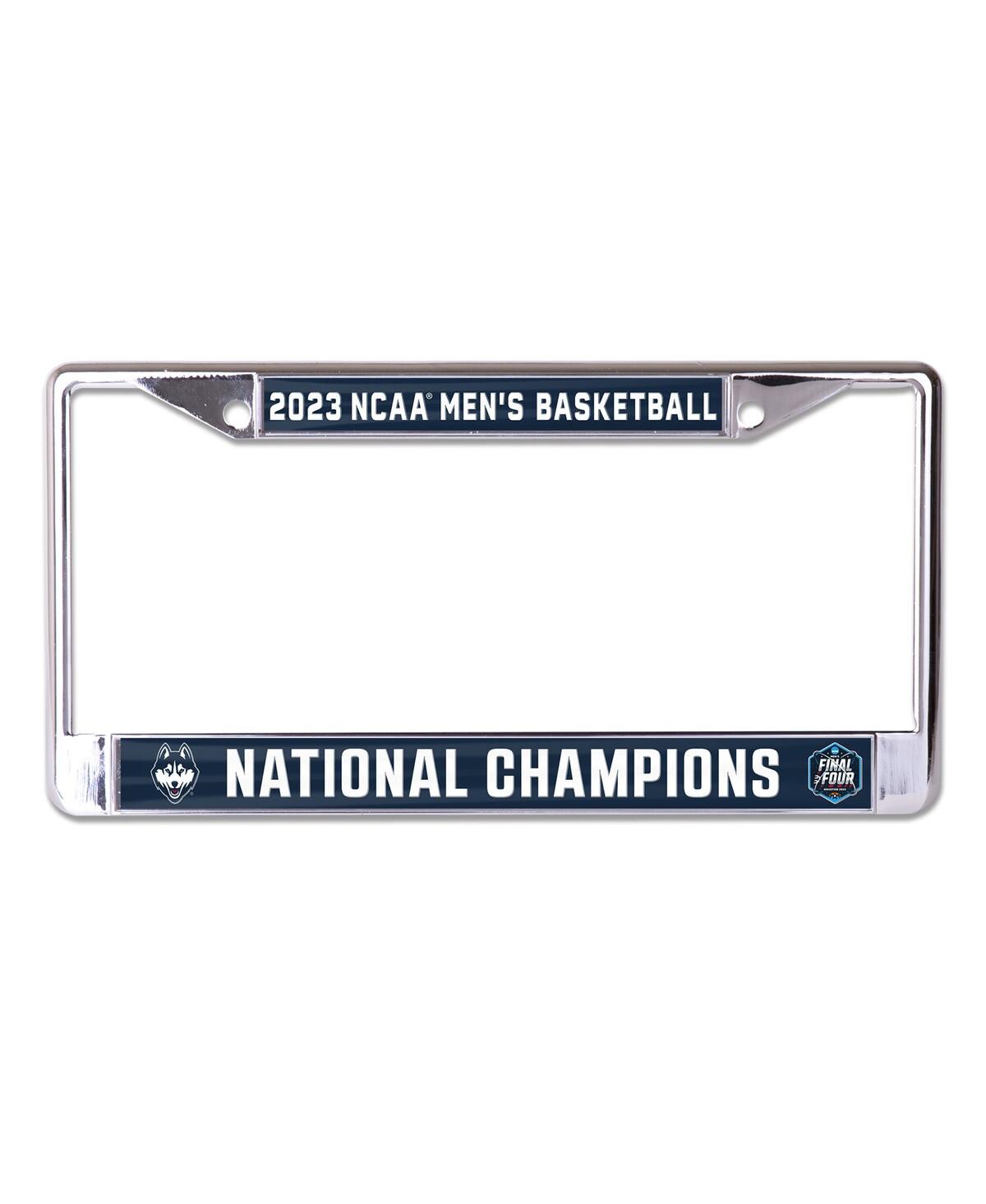 Wincraft Uconn Huskies 2023 Ncaa Men's Basketball National Champions Metal Laser Cut License Plate Frame In Navy