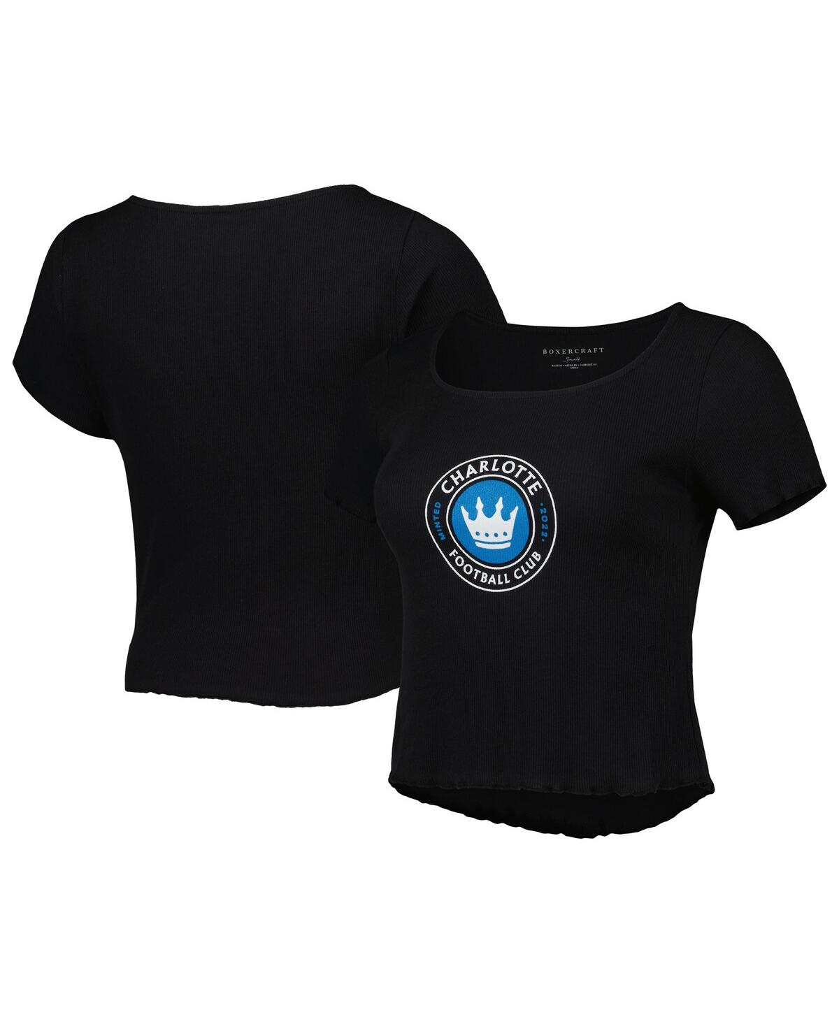 Shop Boxercraft Women's Black Charlotte Fc Baby Rib T-shirt