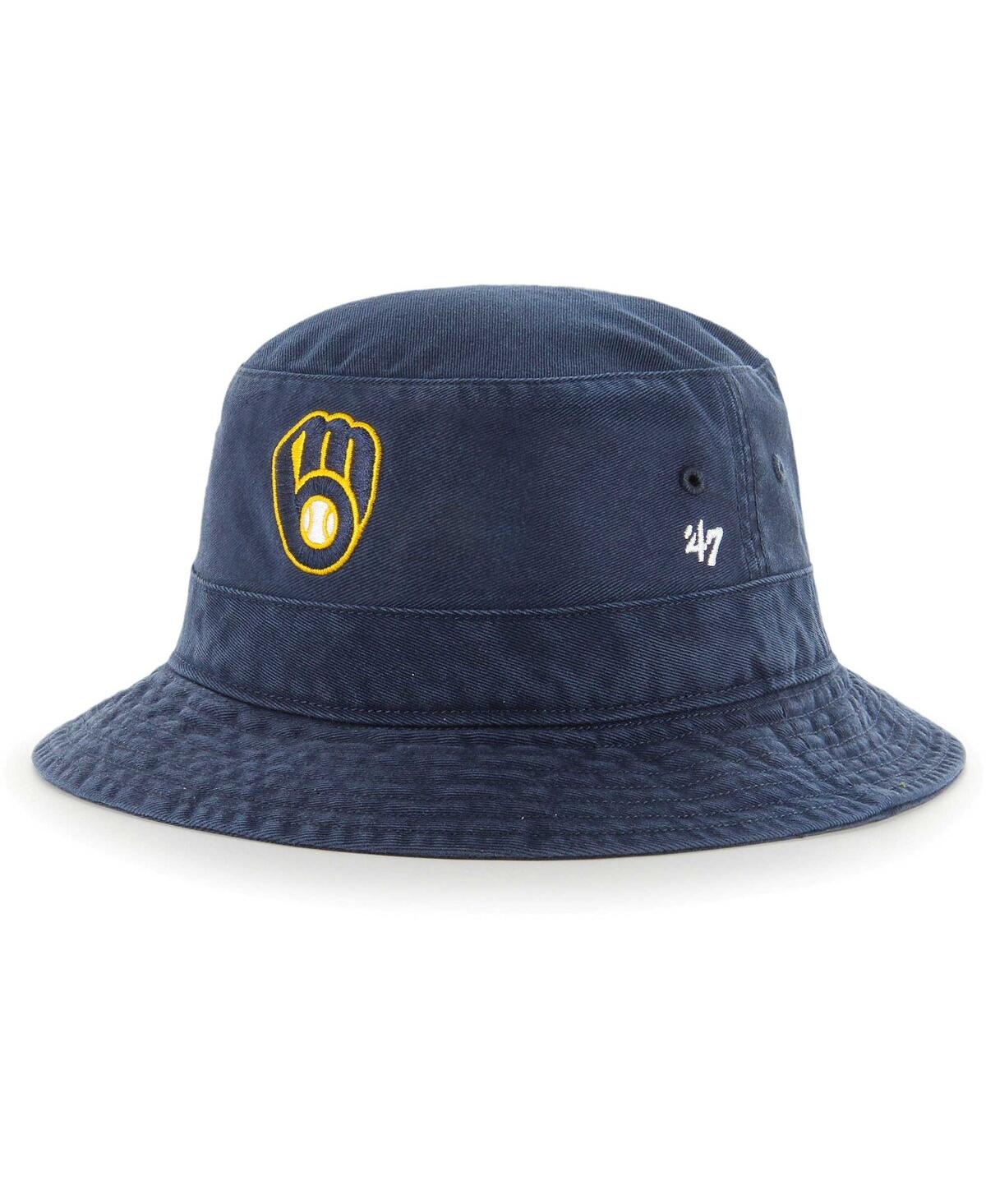 47 Brand Men's ' Navy Milwaukee Brewers Primary Bucket Hat In Navy