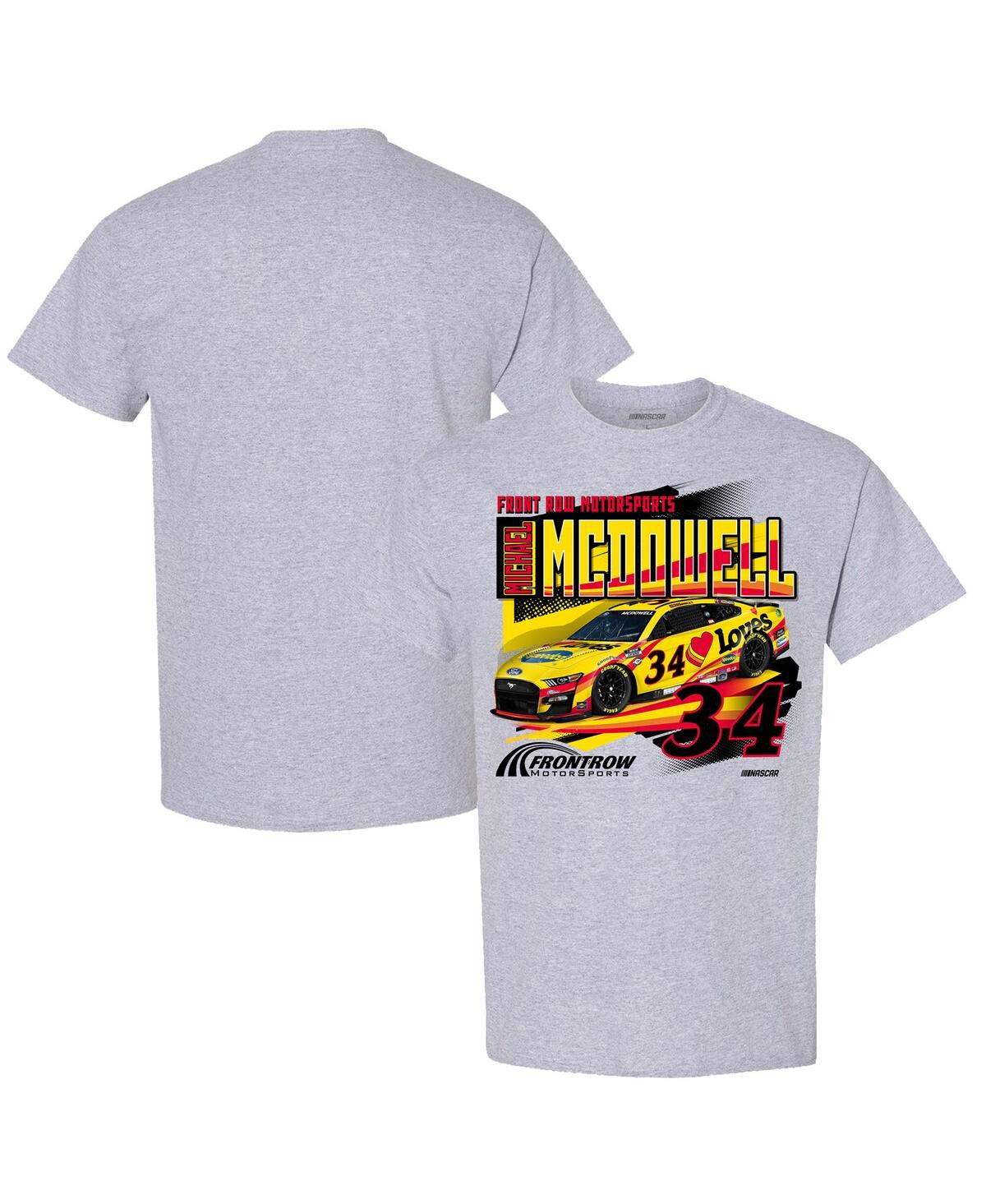Mens Checkered Flag Sports Heather Gray Michael McDowell Loves T-shirt