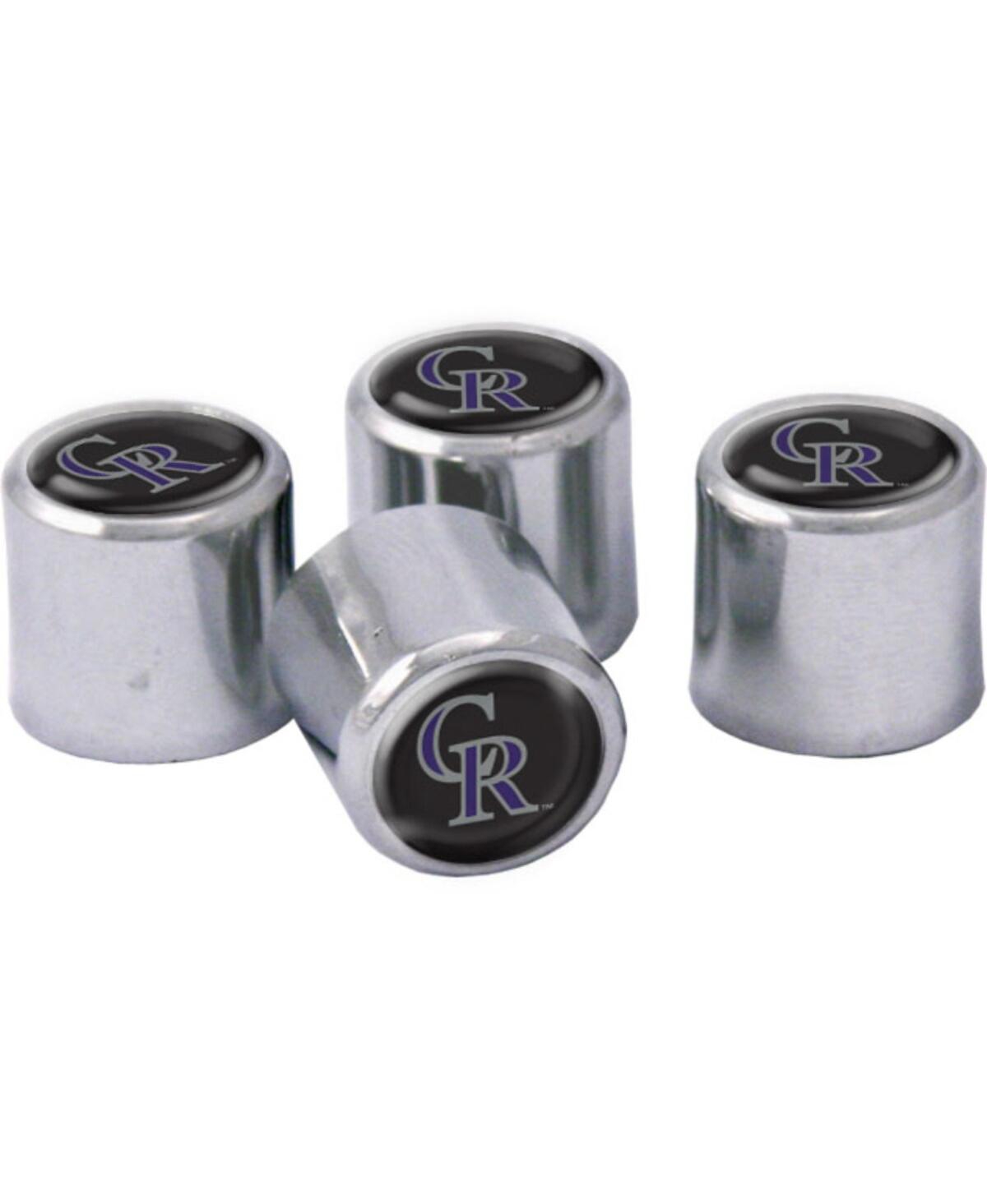 Wincraft Colorado Rockies 4-pack Valve Stem Covers In Silver,black