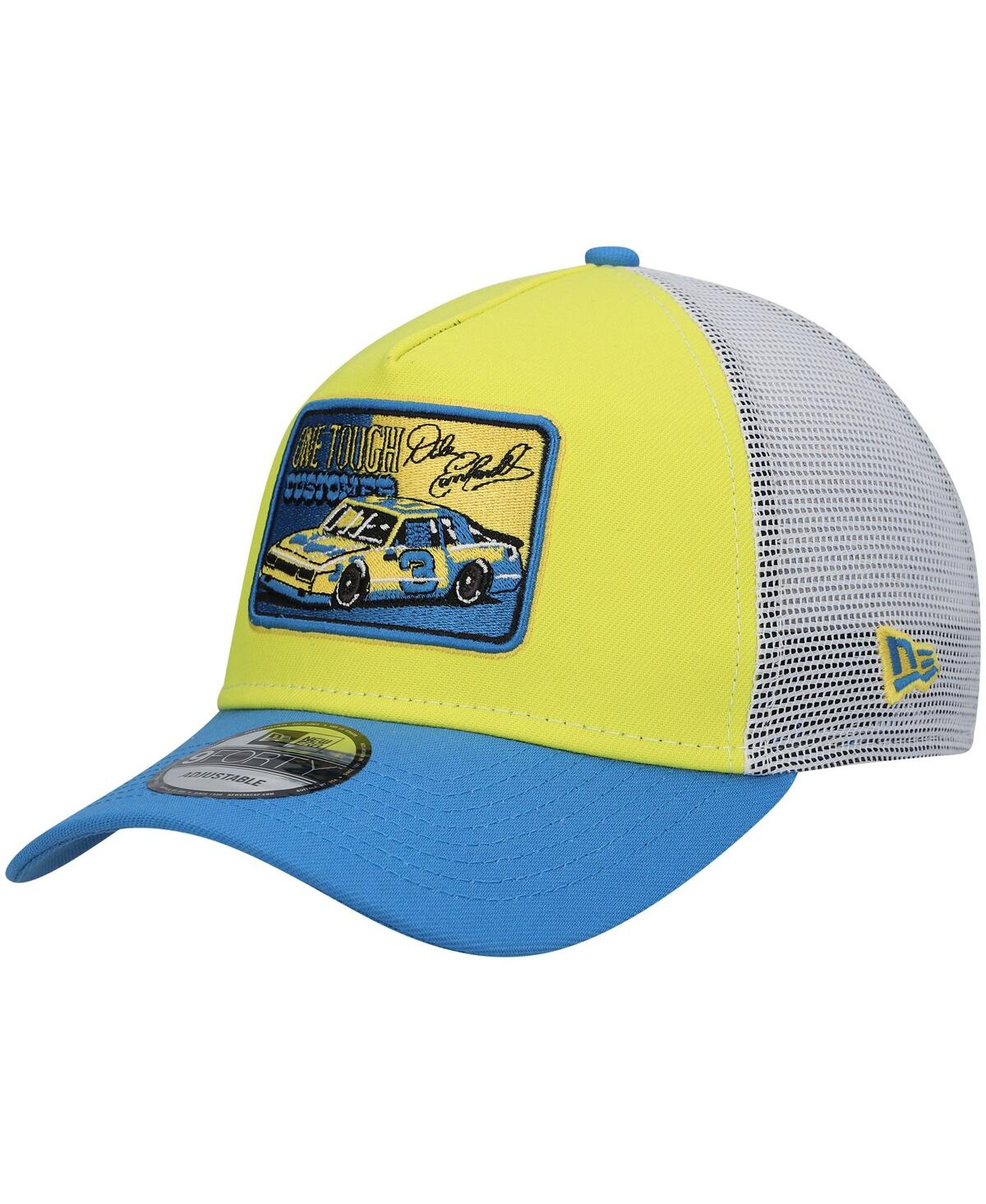 New Era Men's  Yellow, Royal Dale Earnhardt Legends 9forty A-frame Trucker Snapback Hat In Yellow,royal
