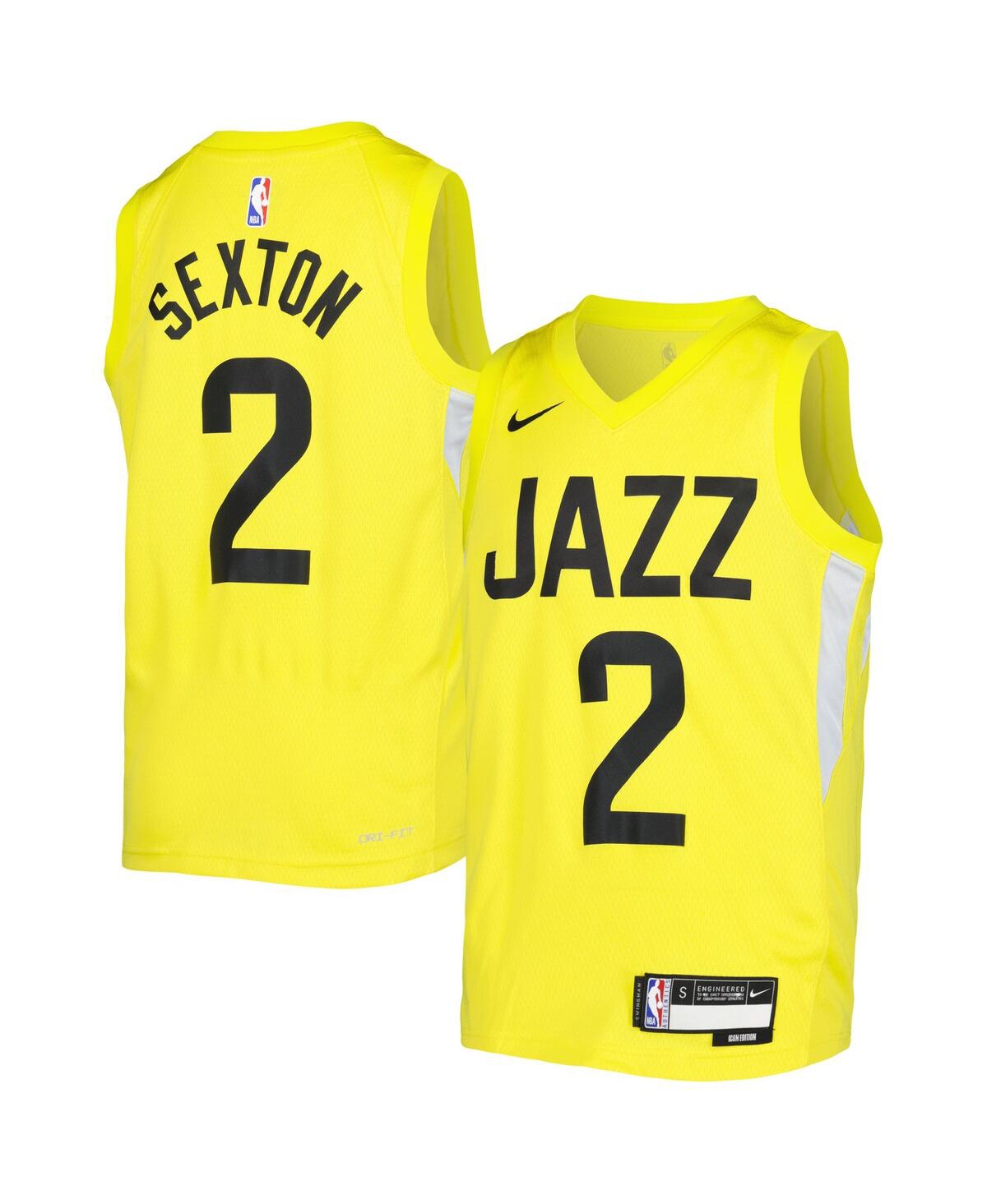Big Boys and Girls Nike Collin SextonUtah Jazz 2021/22 Swingman Jersey - Icon Edition - Yellow