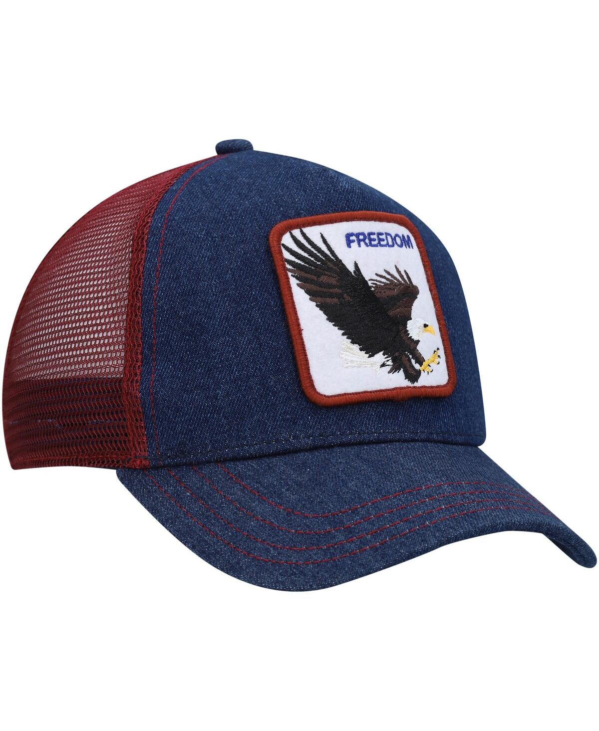 Shop Goorin Bros Men's . Navy, Maroon The Freedom Eagle Trucker Adjustable Hat In Navy,maroon