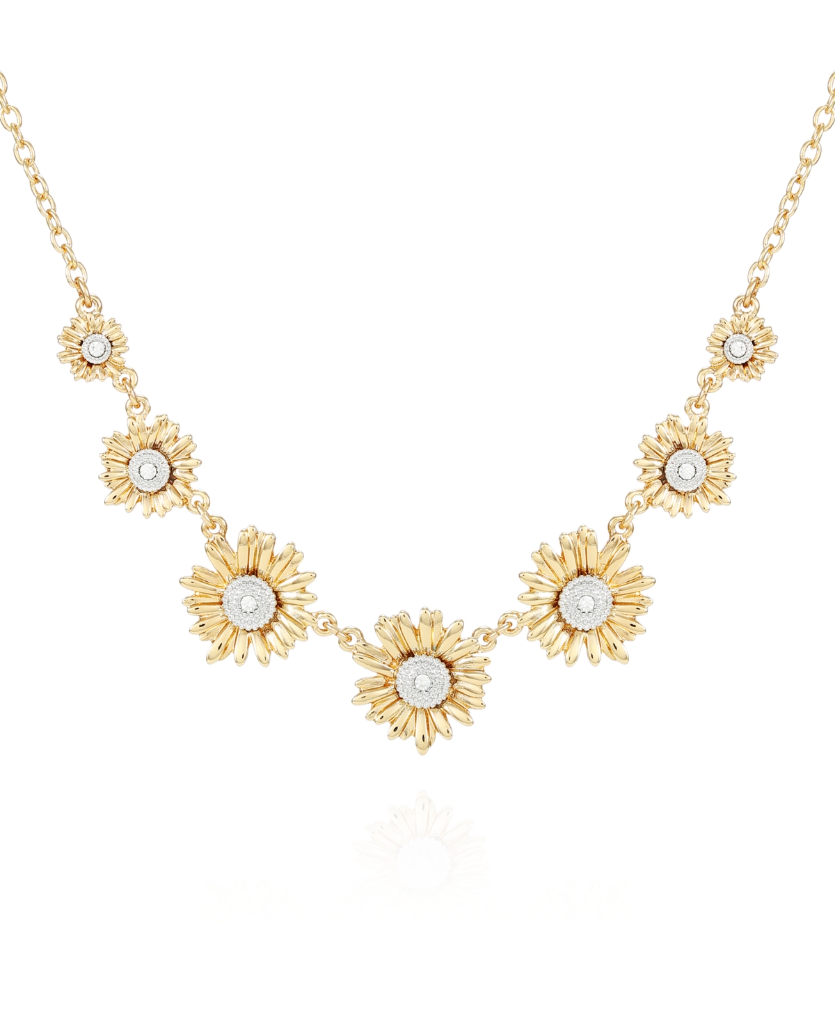 T Tahari Gold-tone Sunflower Pendant Necklace