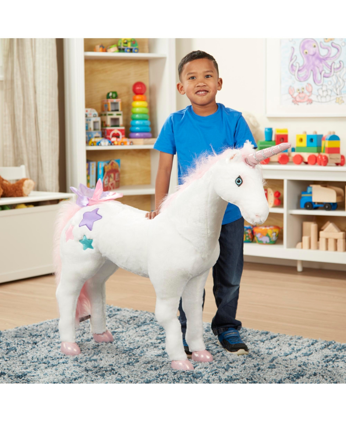 Melissa & Doug Giant Unicorn - Lifelike Plush Stuffed Animal (over 2 feet tall)