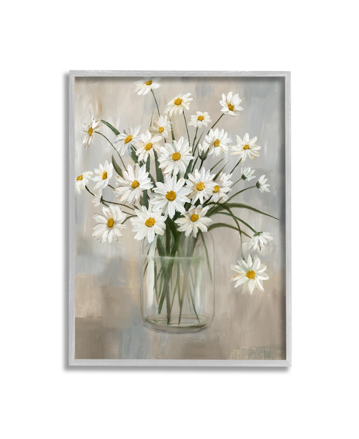 Stupell Industries Daisy Bloom Abstract Flowers Framed Giclee Art, 11" X 1.5" X 14" In Multi-color