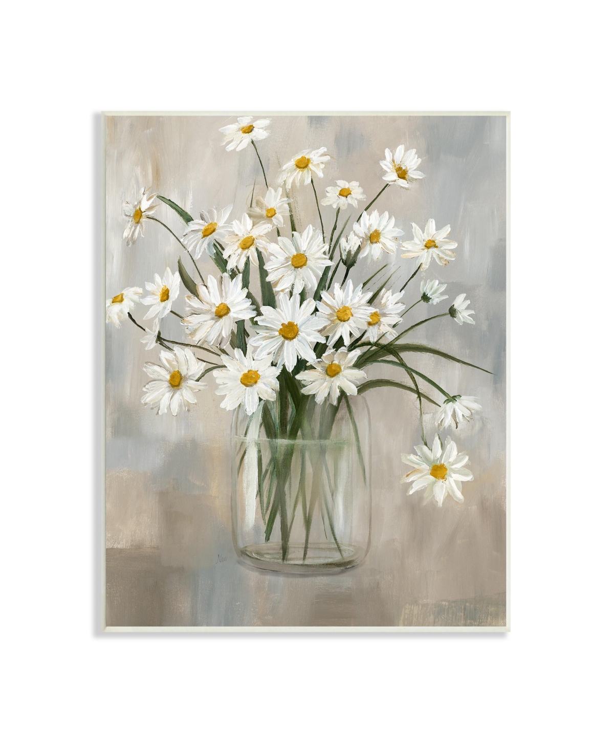 Stupell Industries Daisy Bloom Abstract Flowers Wall Plaque Art, 10" X 15" In Multi-color