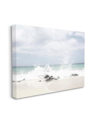 Beach Coast Wave Splash Canvas Wall Art, 16" x 1.5" x 20"