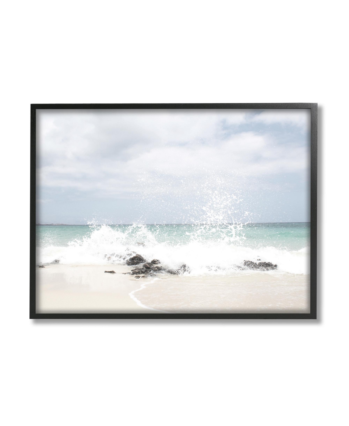 Stupell Industries Beach Coast Wave Splash Framed Giclee Art, 24" X 1.5" X 30" In Multi-color